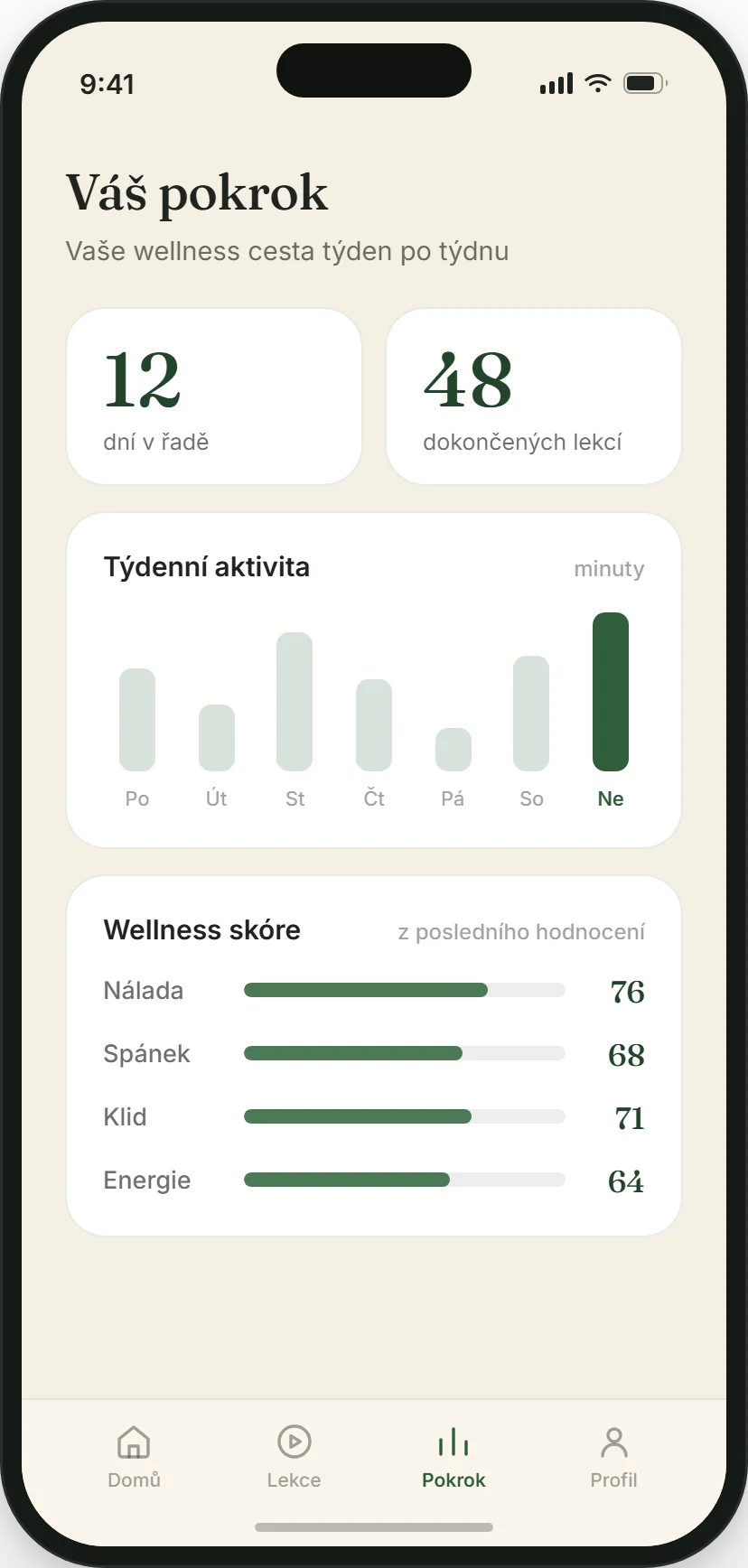Progress tracking in the Calypso app
