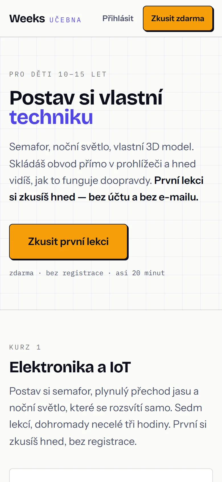 Učebna na mobilu